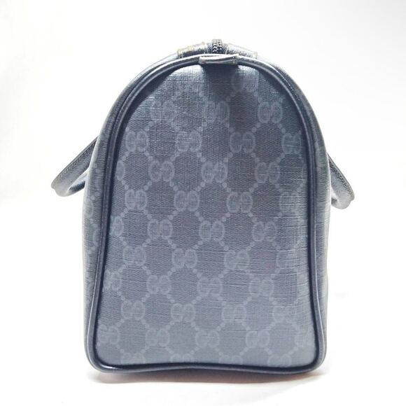 Auth Gucci Black Supreme Monogram PVC Sherry Line Web Doctor Boston Duffel Bag - Picture 3 of 9